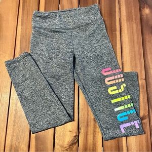 Justice girls logo high-waist leggings, NWOT